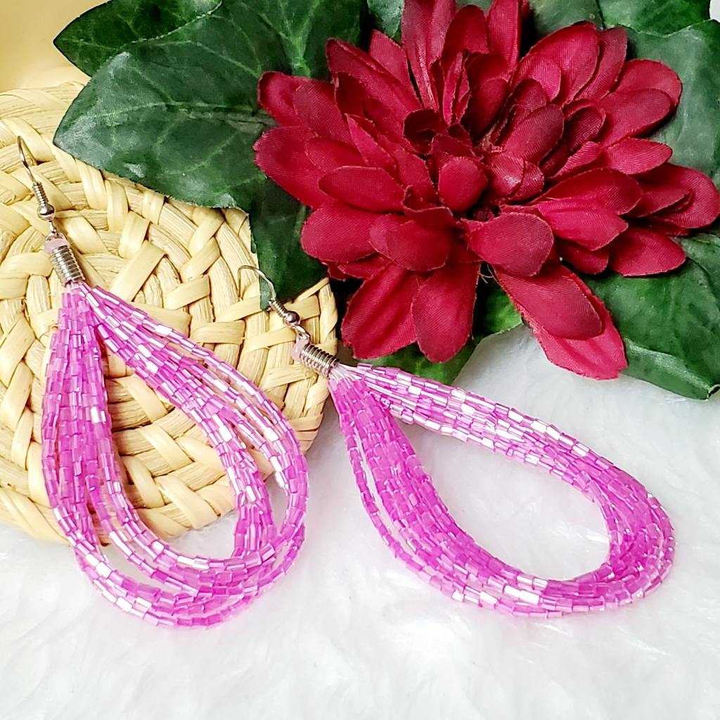 E372 Loop Drop Throwback Statement Earrings